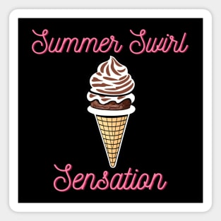 Summer Swirl Sensation Twist Ice Cream Cone Magnet